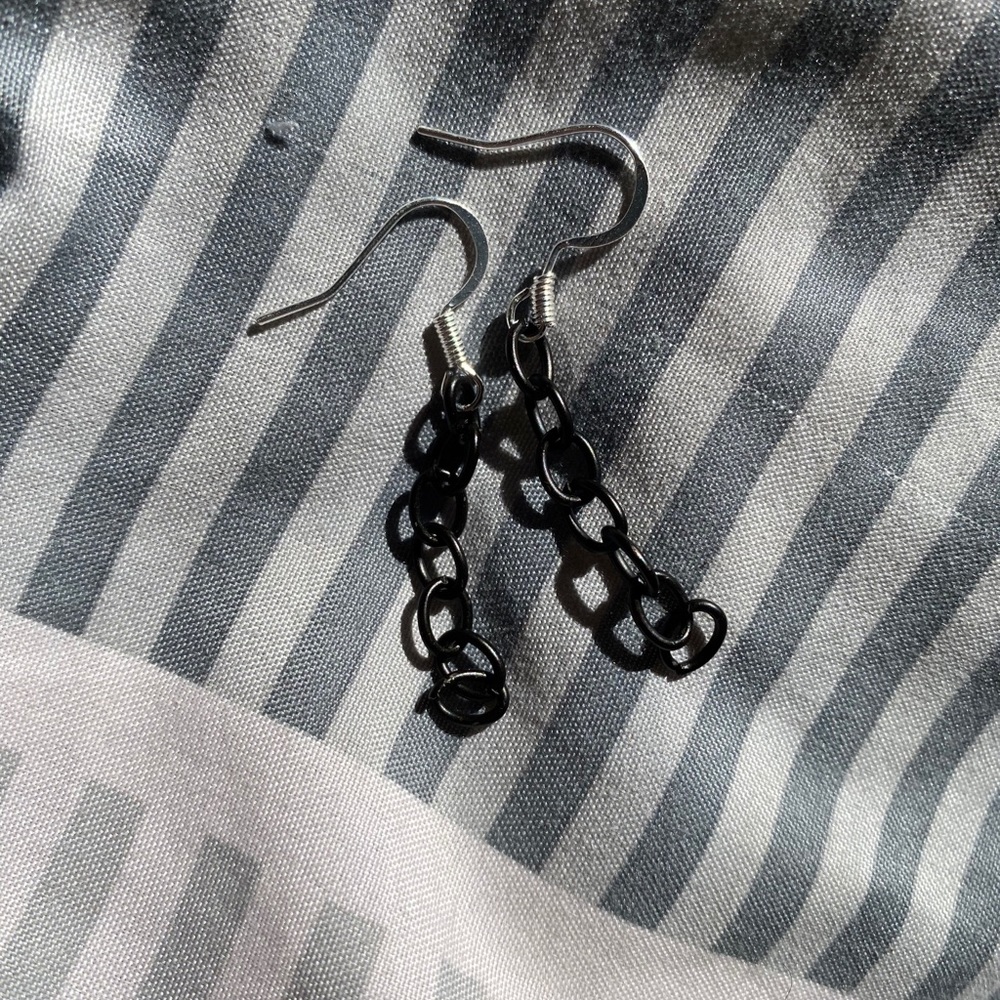 Black Chain Earrings